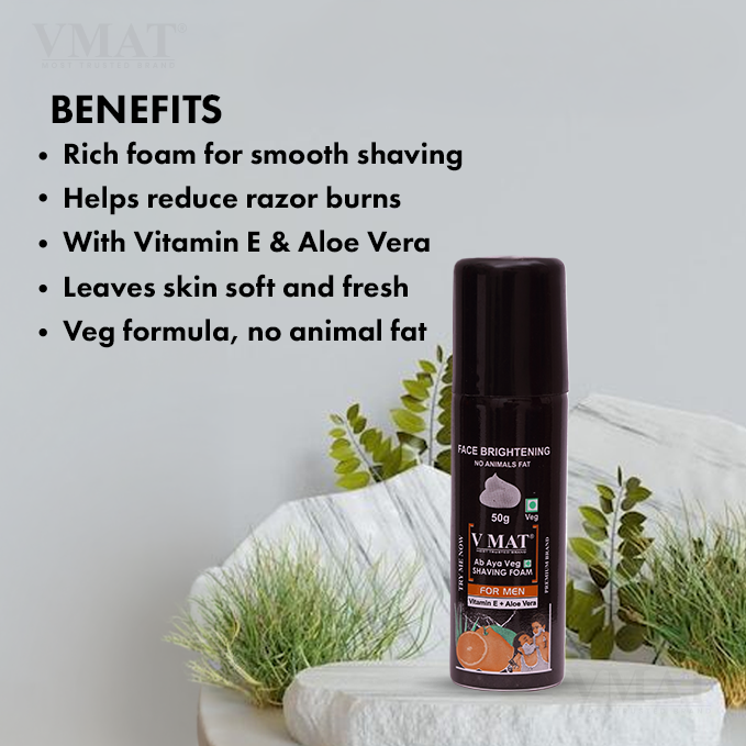 VMAT Shaving Foam for Men with Vitamin E & Aloe Vera